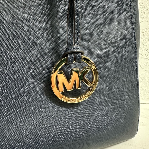 Michael Kors Navy Blue Savannah Saffiano Leather Satchel with dust bag - Picture 11 of 12